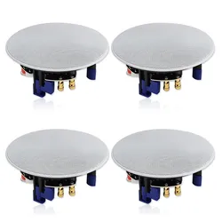 Herdio 4PCS 4'' 320W 2 Way Flush Mount Passive Ceiling Speakers Home Recessed Speaker System Perfect For Bathroom Living Room