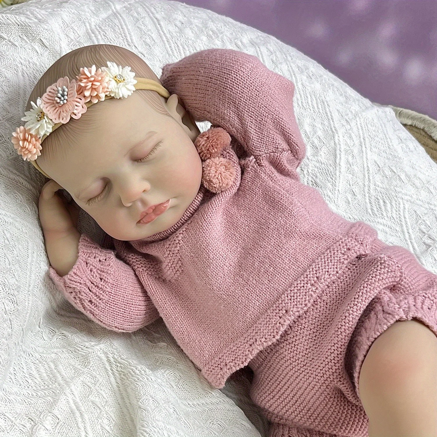 

BZDOLL 50cm 20inch Asleep Reborn Doll, Cloth Body & Vinyl, 3D Skin with Veins, Newborn Toy for Kids Christmas Gift