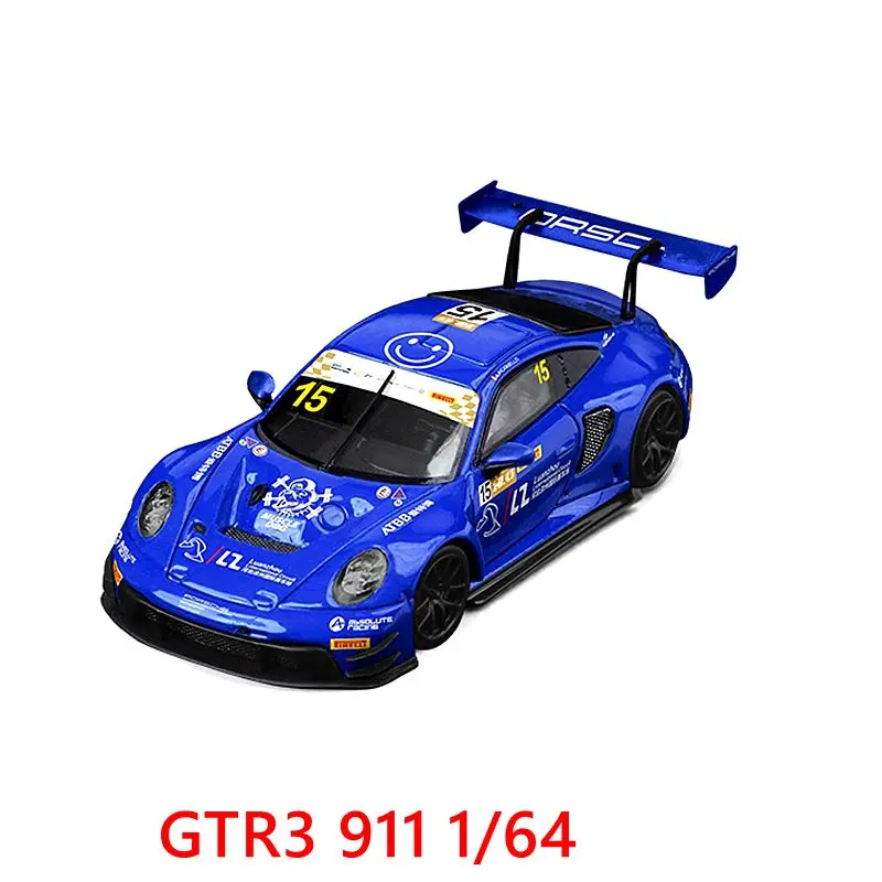 **Pre-sale** STAR RACE 1/64 MINI SR/GTR3 911 GT3 Blue Livery No. 15 Racing model Limited Edition gift set/shipping in may