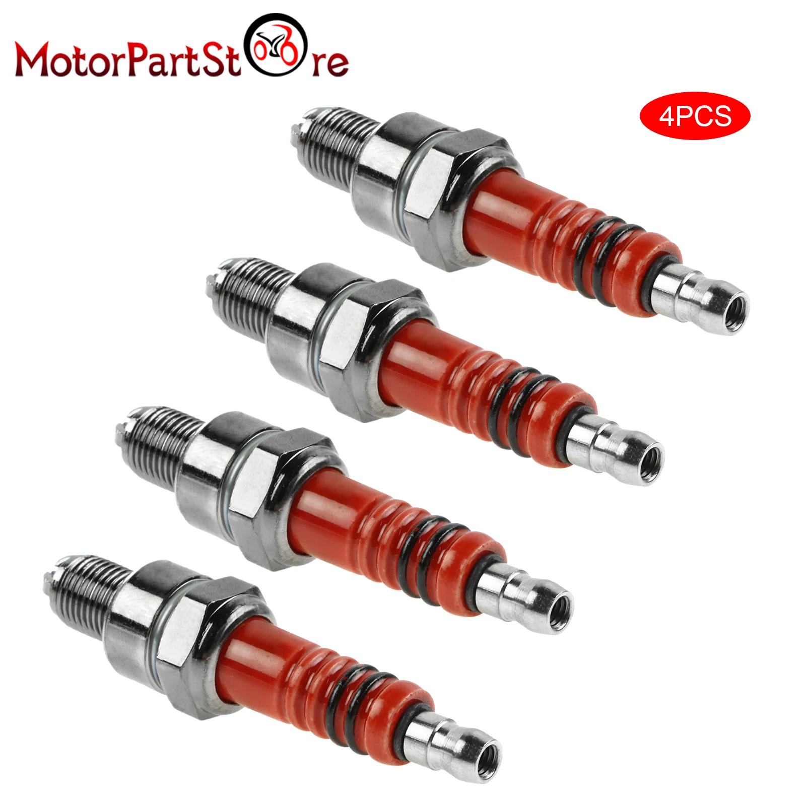 4 шт. A7TC Свеча зажигания A7TJC для GY6 50cc 70cc 90cc 110cc 125cc 150cc 139QMB 157QMJ Скутер Карманный велосипед ATV Мопед Quad 3 Электрод