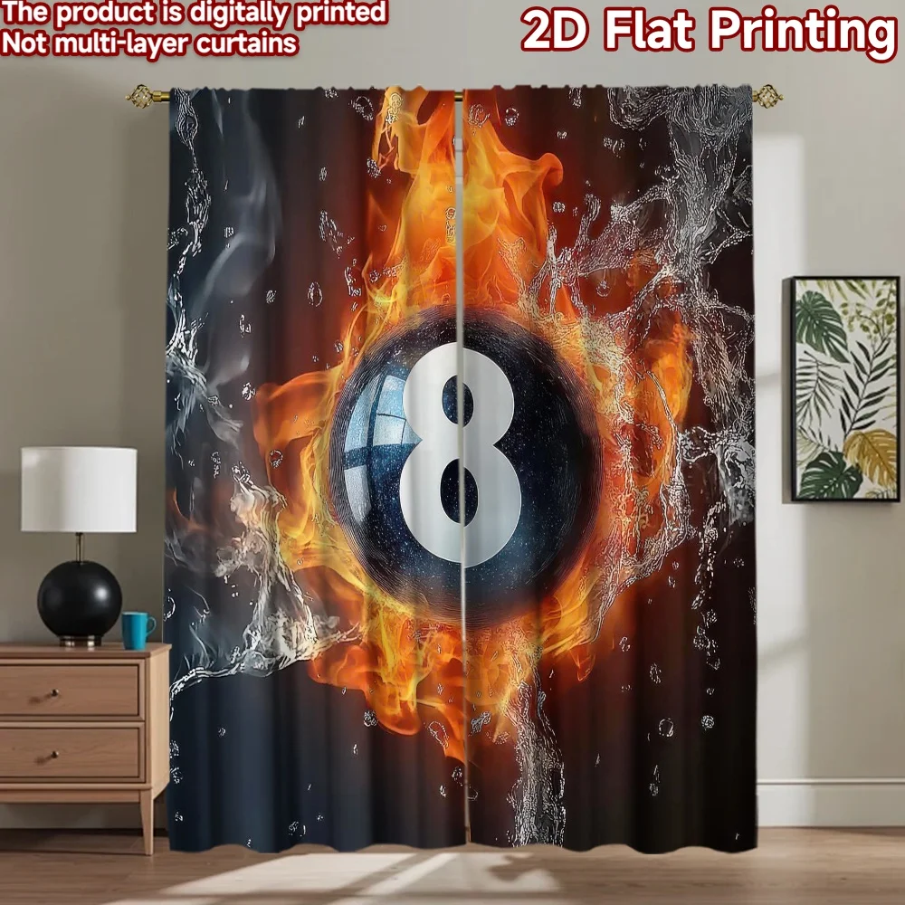 

1pc 2D flat Photography Backdrop Scene Backdrop Fire and Water Eight Ball 100% Polyester Festive Wall Decor Use for Bedroom