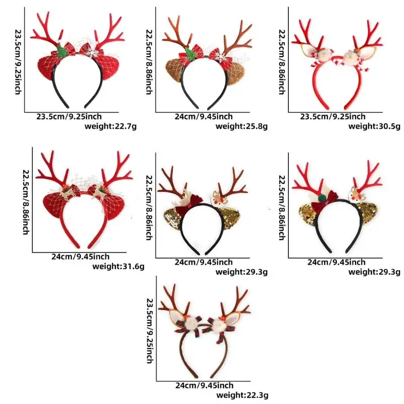 652F طوق شعر قابل للتعديل للأعياد، يرتدي عصابات رأس للاحتفال الموسمي #6