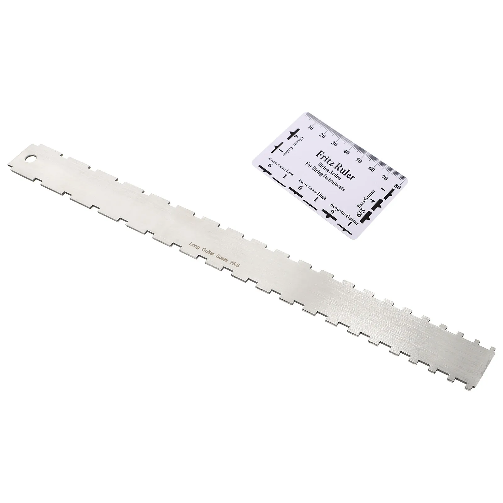 2Pcs Guitar String Height Measuring Kit Stainless Steel Neck Ruler Professional Repair Instrument Tool Guitar Maintenance