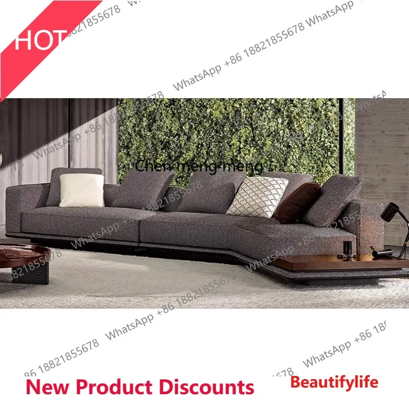 

P32 Horizon cotton and linen fabric sofa large flat floor living room designer Italian minimalist sofa