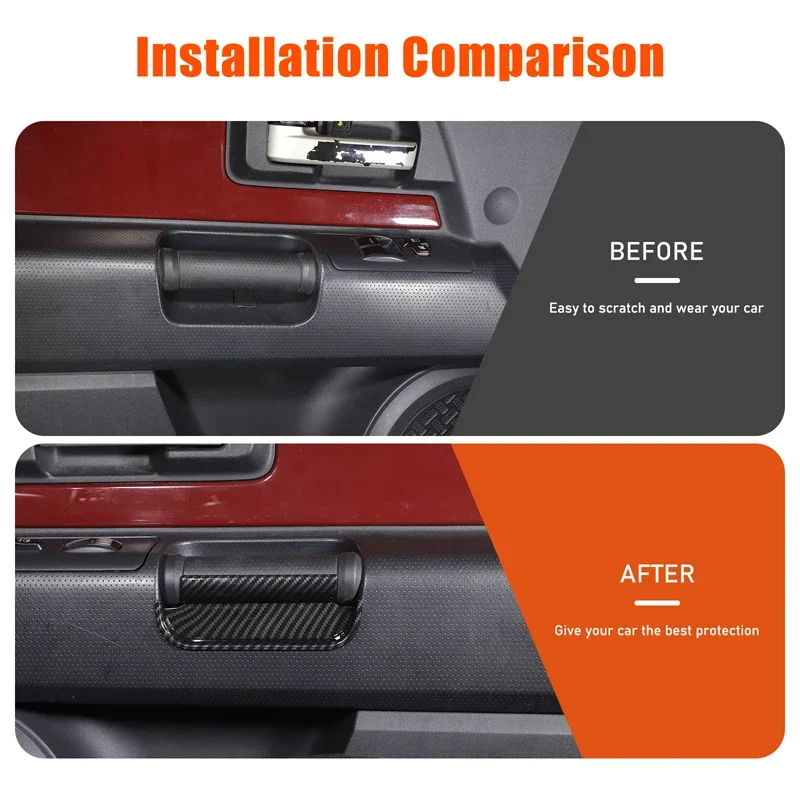 

2Pcs For Toyota FJ Cruiser 2007-2021 ABS Carbon Fiber Car styling Car Door Storage Box Mobile Phone Pallet Interior Accessories