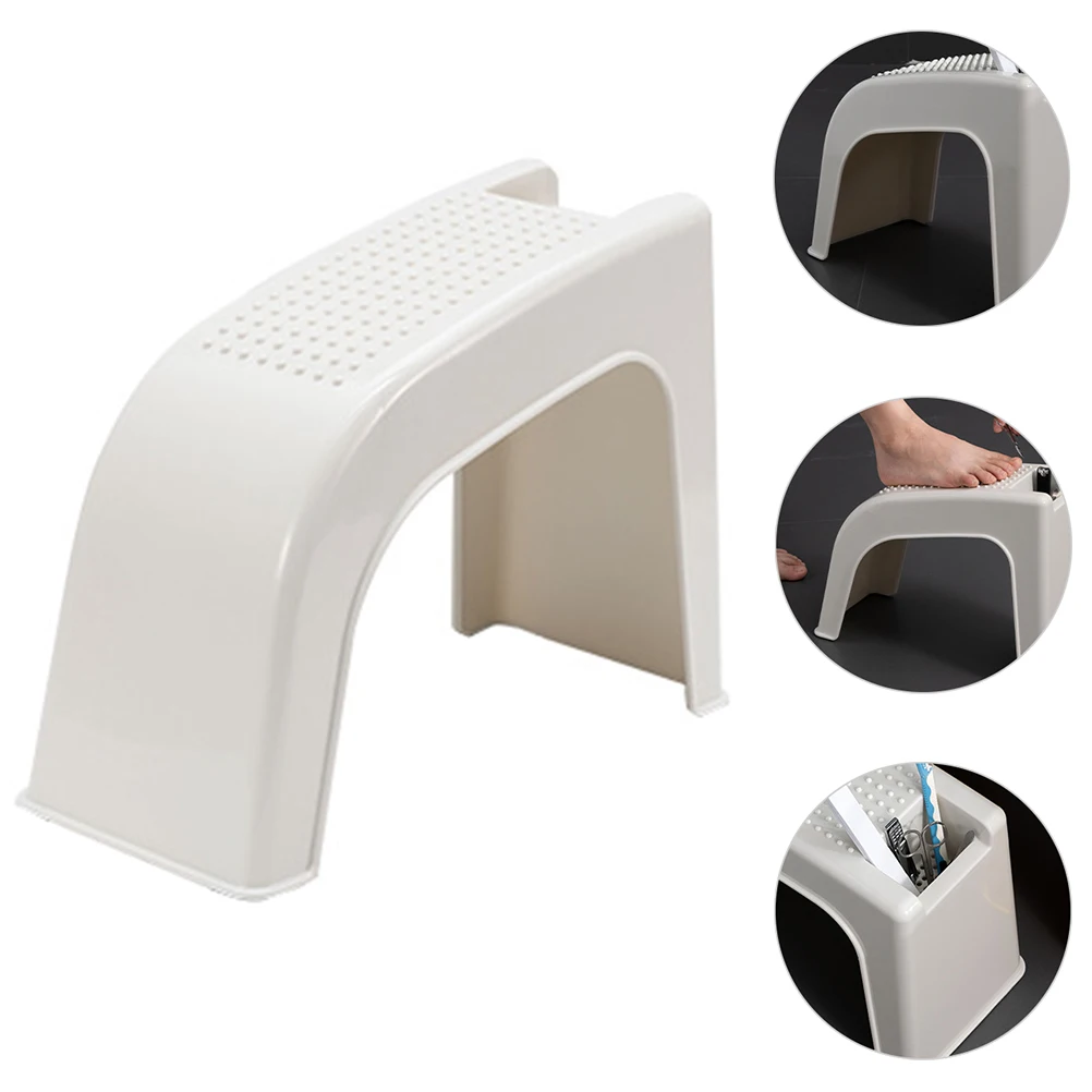 

Plastic Pedicure Stool Beige Non-slip Shower Footrest Comfortable Home Professional Multi-functional Anti-slip Bench Leg Shaving