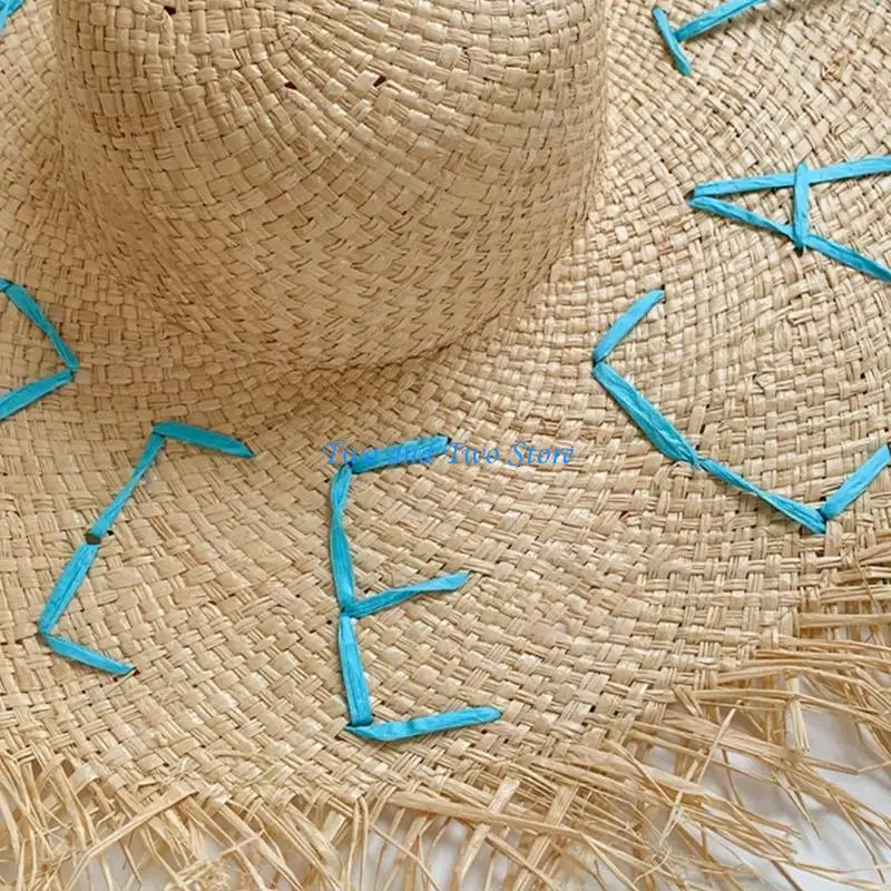 

HX6F Wide Brims Sun Hat Natural Paper Straw Vacation Hat For Outdoor Activities