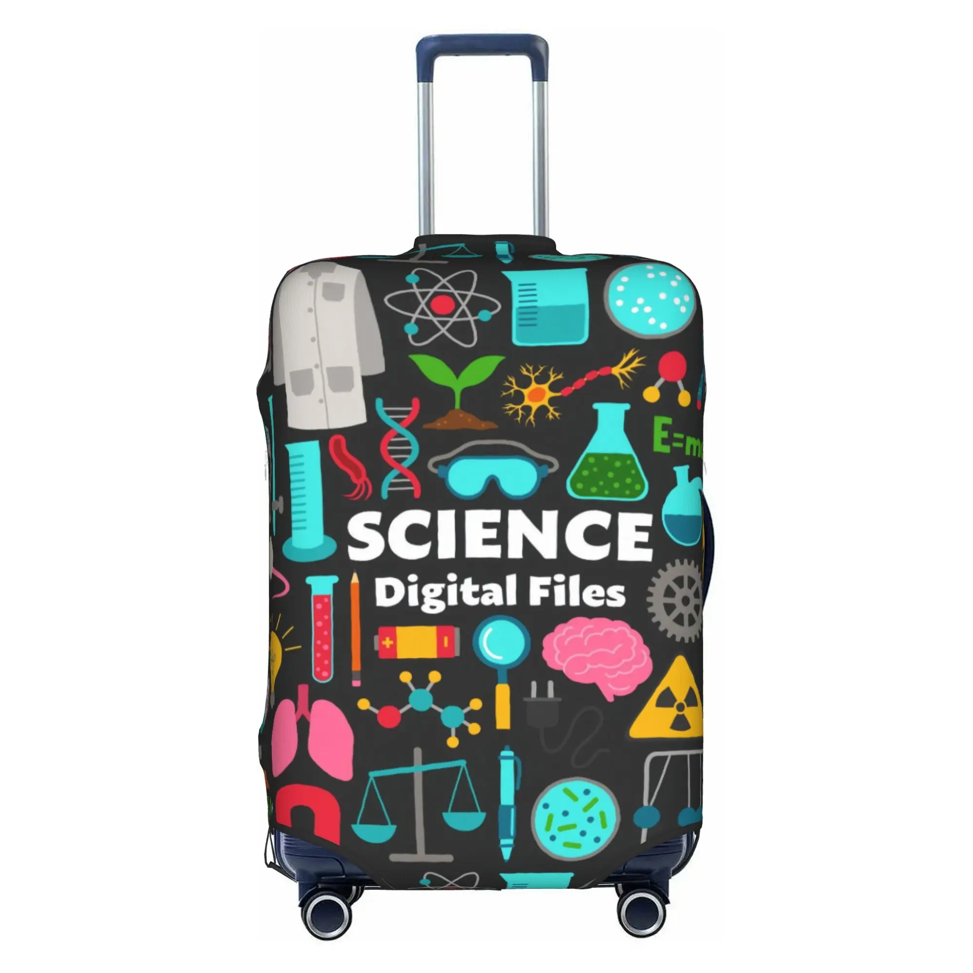 Science Chemistry Biology Laboratory Luggage Cover Elastic Cell WBC Chemical Travel Suitcase Protective Covers Fits 18-32 Inch