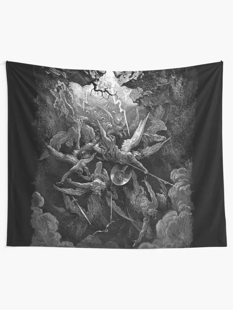 Lithograph - Gustave Doré - Paradise Lost - The Mouth of Hell John Milton Tapestry Decoration Wall Tapestry