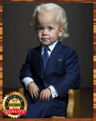 Joe Biden -  Art - As A Kid - Humor - Metal Sign