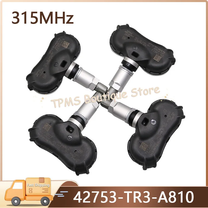 

4 шт. 315 МГц 42753-TR3-A810 TPMS датчик контроля давления в шинах для Acura CSX Honda Civic CR-Z элемент подходит для Insight Odyssey