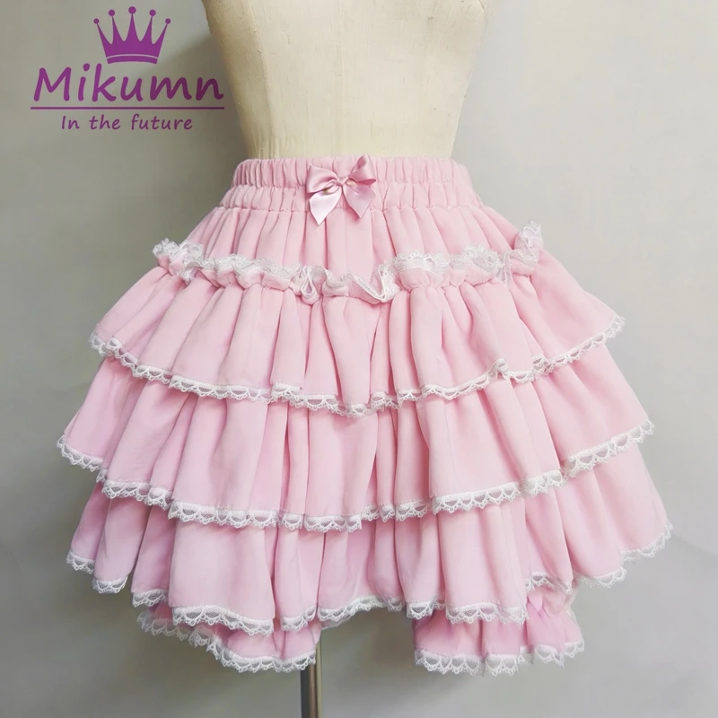 Harajuku Y2k Süße Rosa Weiße Kürbis Hosen Lolita Herbst Winter JK Plüsch Shorts Japanische Kawaii Rüschen Laterne Shorts
