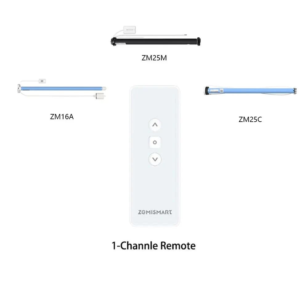 Zemismart Remote Control for Roller Shade Blind Motor Chain Roller Blinds ZM25 M515EGB Bracket and End Cap