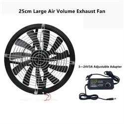 25CM 1200 Rpm Large Air Volume Exhaust Fan for Room Ventilation Pet Plant Ventilation Computer Chassis Cooling Fan