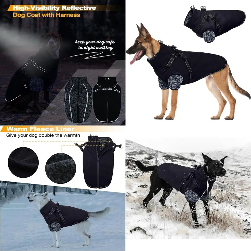 

3-in-1 Waterproof Winter Dog Jacket with Detachable Fleece and Reflective Safety for Small to Large Dogs