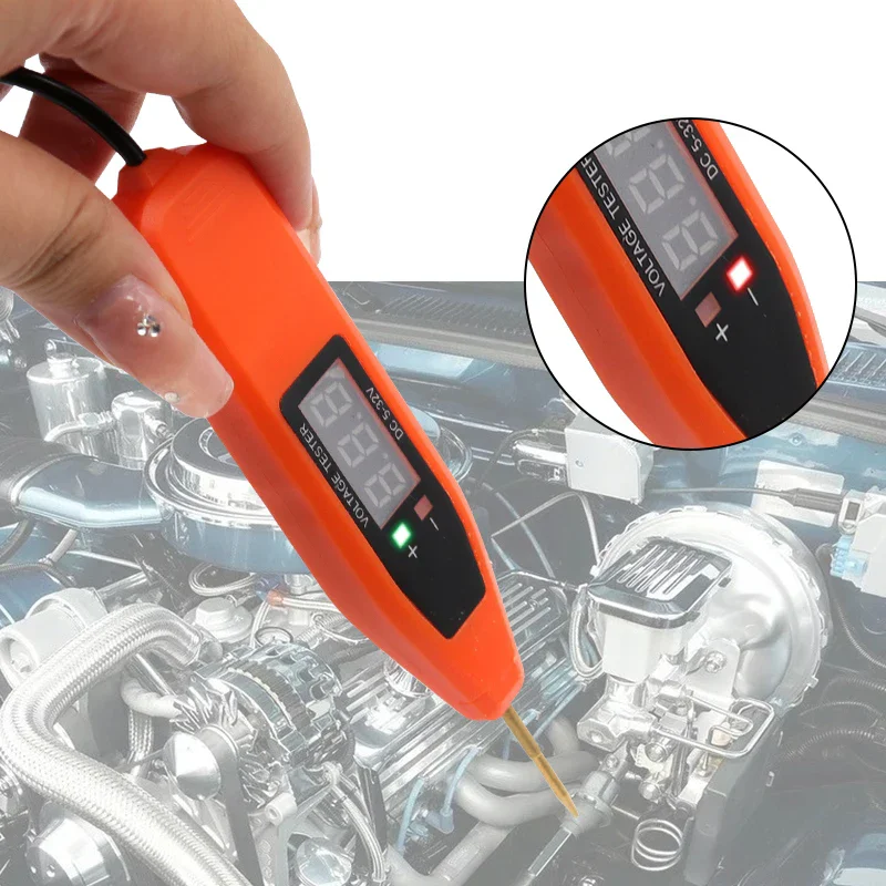 Mesin pemeriksa tukang listrik mobil penguji elektrik alat mobil 5 v-32 V detektor voltase Dca pena uji voltase indikator tegangan AC
