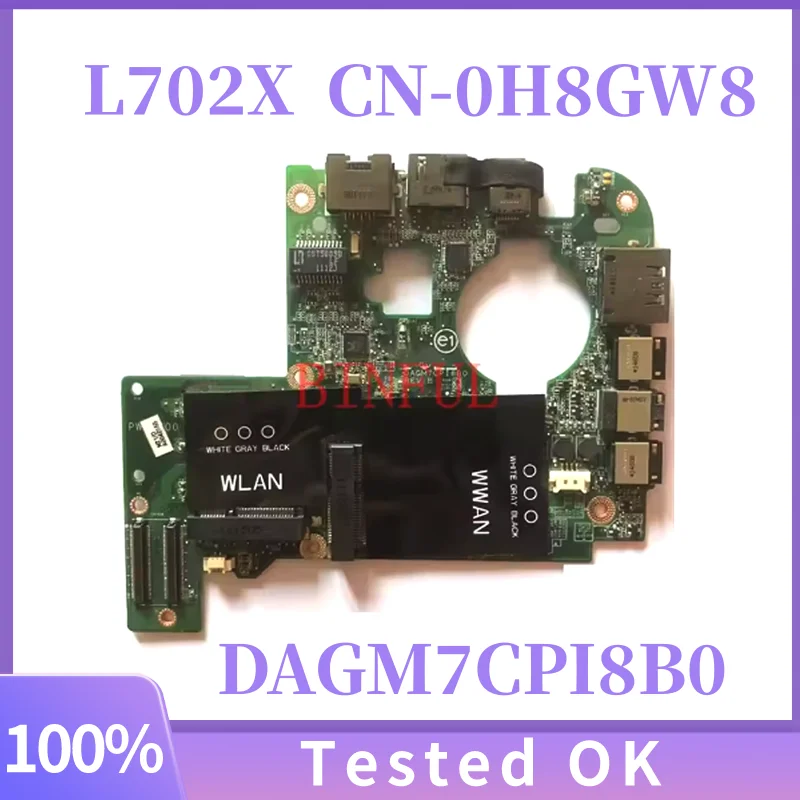 DAGM7CPI8B0 CN-0H8GW8 0H8GW8 H8GW8 لوحة رئيسية عالية الجودة لـ Dell XPS 17 L702X L701X لوحة USB HDMI لوحة الصوت 100% اختبار كامل