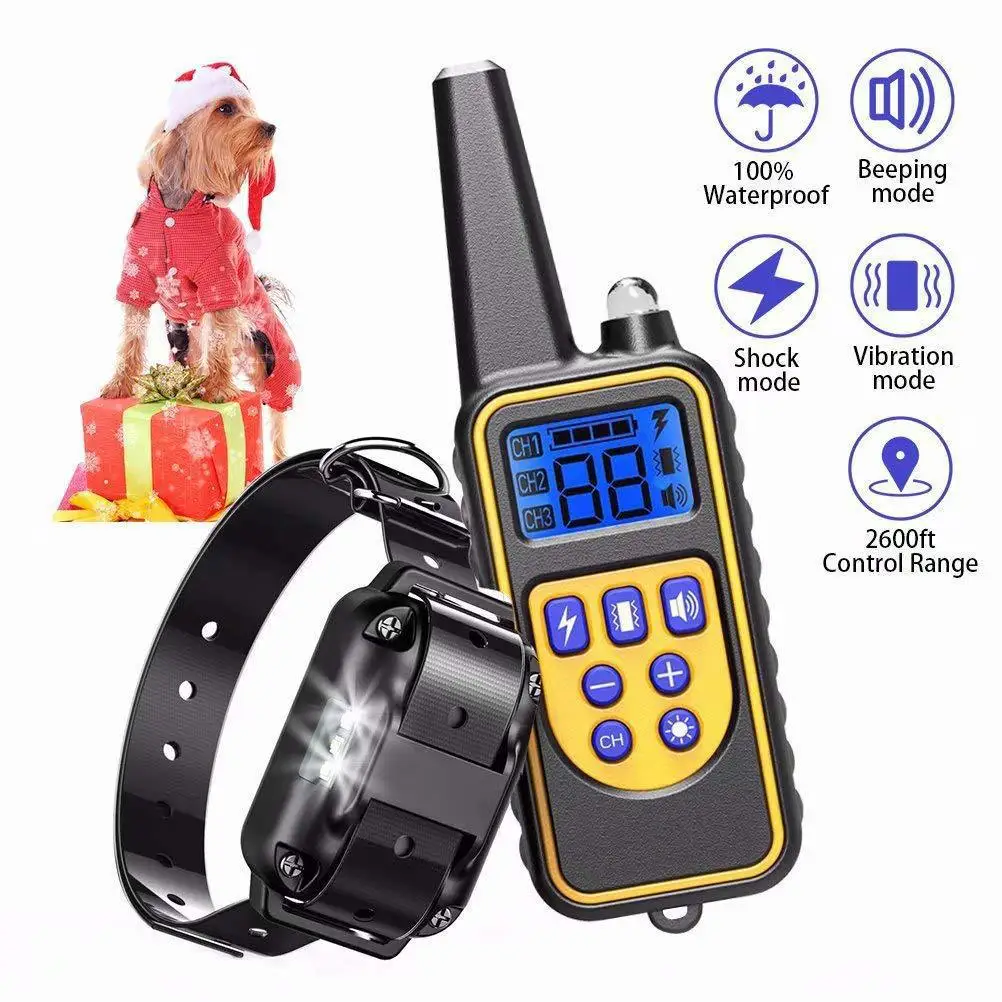 

880 charging waterproof remote control 800 meter dog trainer vibration electric shock sound dog training product pet