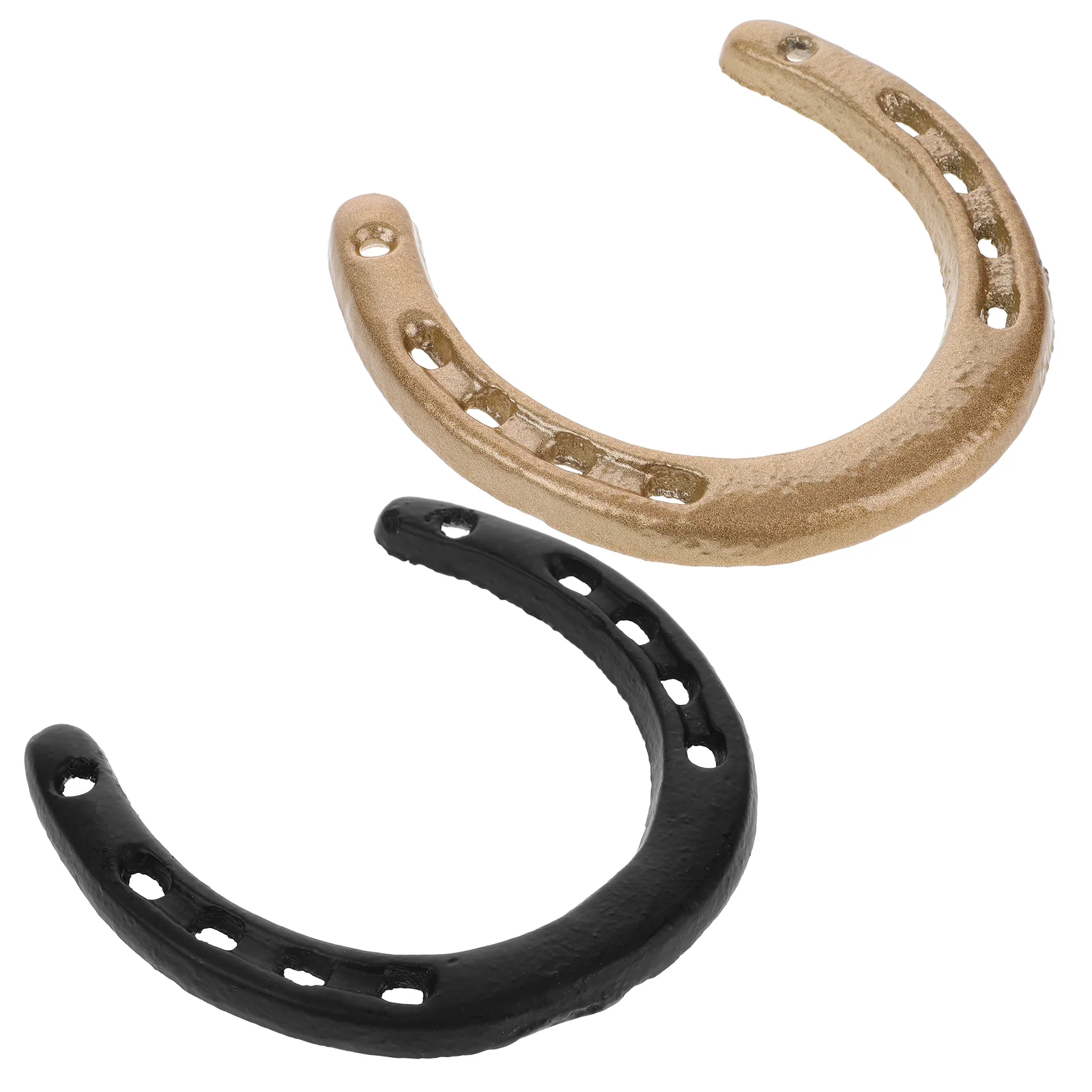 

2 Pcs Horseshoe Decoration Wall Metal Cast Iron Hanging Bridegroom Sculpture