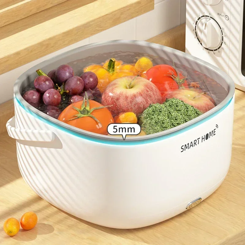 4L Electric Vegetable And Fruit Washing Machine Food Ultrasonic Washing Bucket Large Capacity Food Grains Purifie Home-appliance