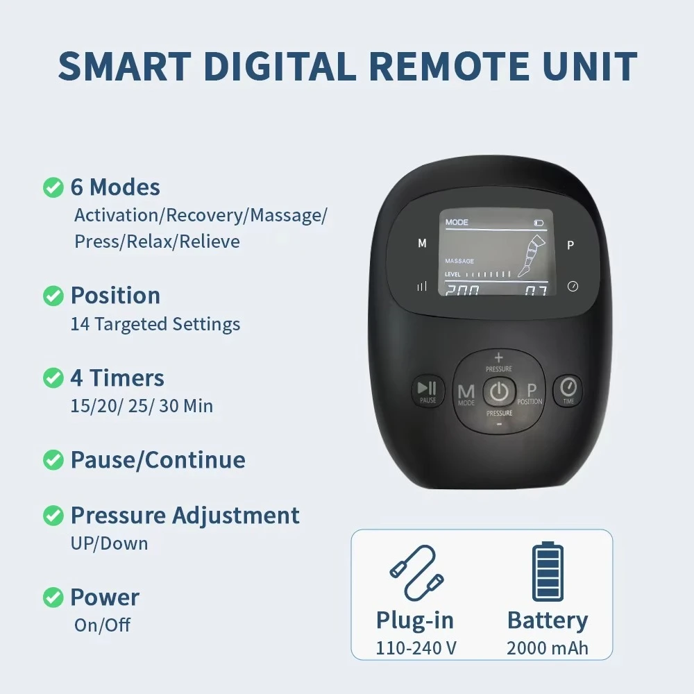 5 Chambers Air Compression Foot & Leg Massager Professional Sequential Leg Recovery Boots for Leg Circulation Muscle Relaxation