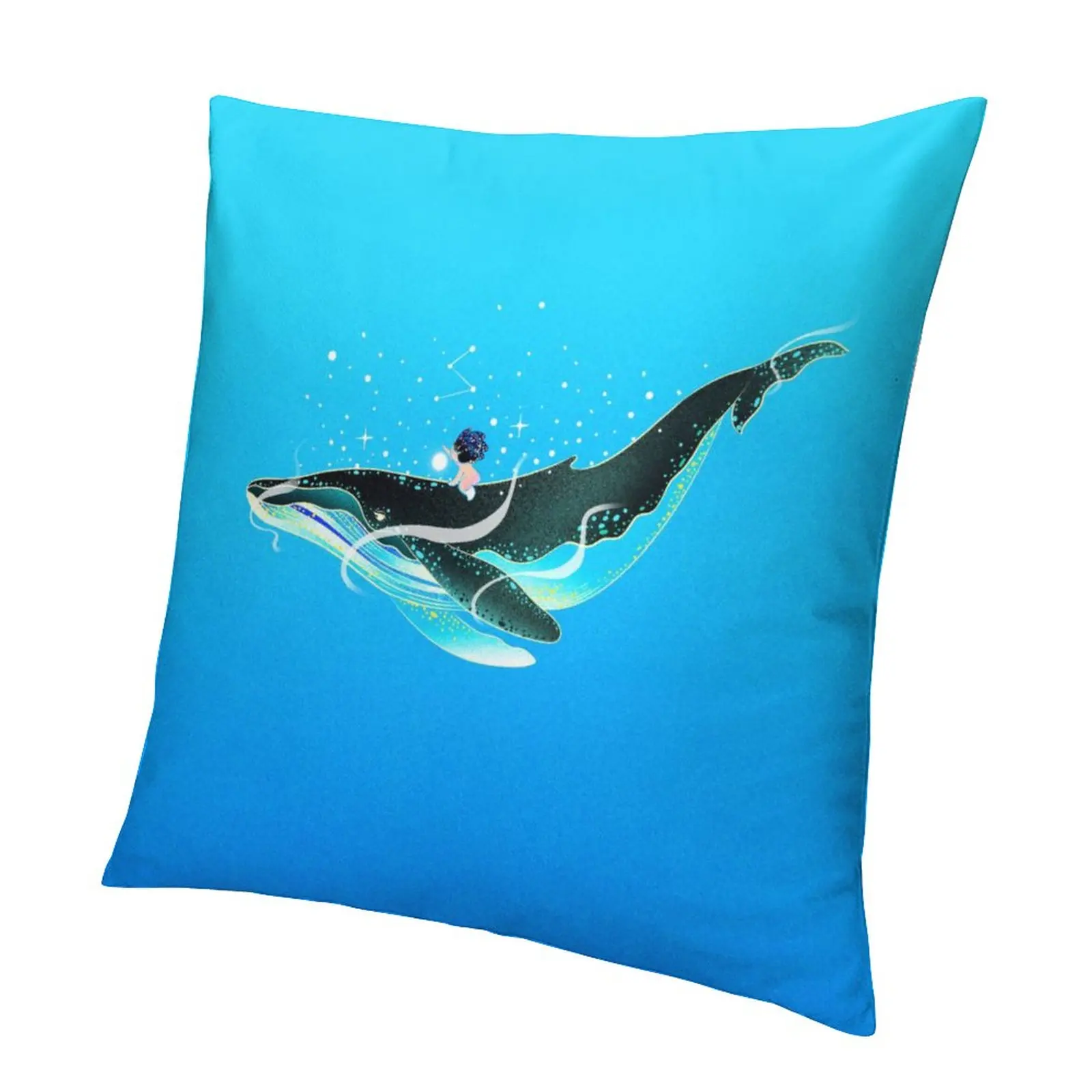 Velvet living room furniture inlaid cushion Decorative Scandinavian sofa pillow cover Bed backrest  Whale pattern