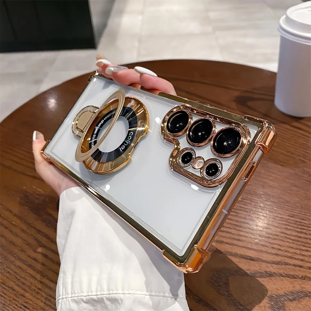 The Electroplated Four-Corner Anti-Drop Phone Case for Samsung Galaxy S26 S25, S24, S23, S22, S21, S20 Ultra A56 A55 A54 A16 A17