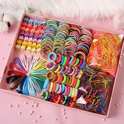 Colorful Hair Ties Set Hair Scrunchies For Women Elastic Ponytail Clips Holders Rubber Band For Hair Traceless Hair Ropes Set