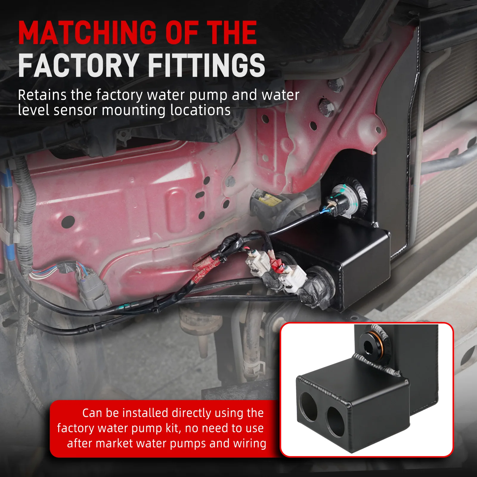 استبدال خزان سائل غسيل السيارات من الألومنيوم من BEVINSEE مع غطاء لسيارة Toyota 4Runner 14-24، استبدال 52103-35110، ملحقات السيارة