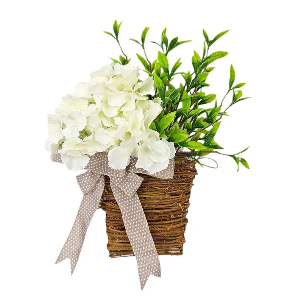 

Decorative Silk Hydrangea Flower Basket Stunning Garlands for Front Doors and Home Accents in Various Settings