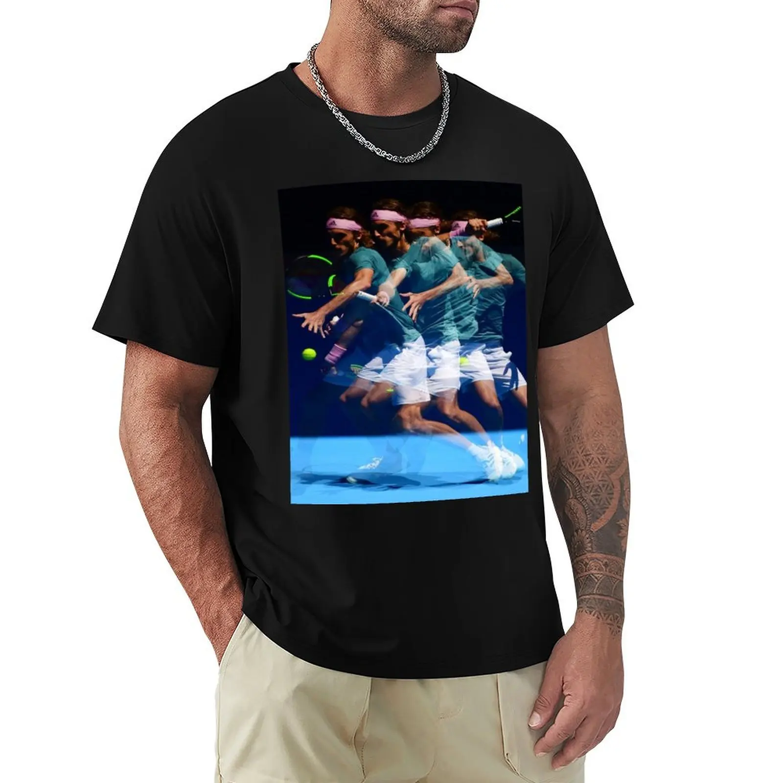 stefanos tsitsipas T-Shirt Festival Casual Short Sleeve