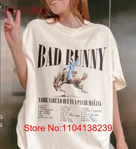 Vintage Bad Bunny T Shirt Nadie Sabe Lo Que Va A Pasar Mañana long or short sleeves