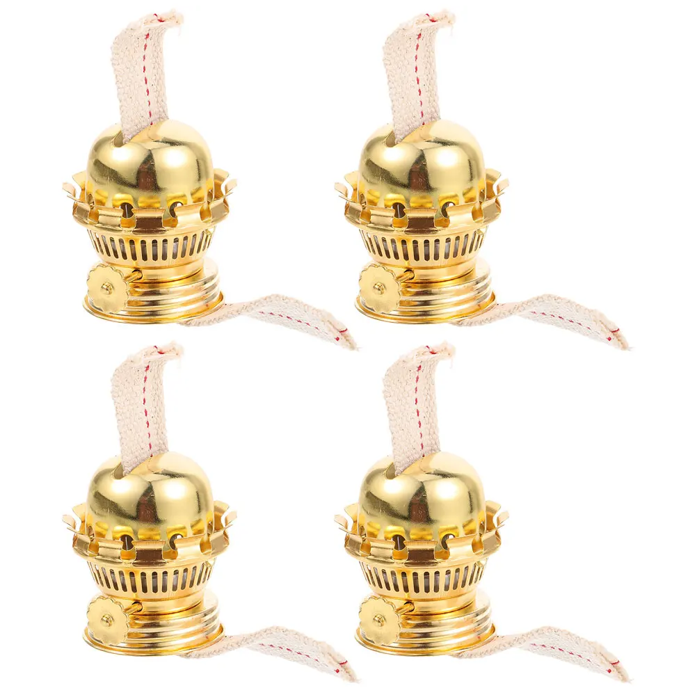 

4pcs Oil Lamp Wick Burner Kerosene Accessories Retro Zinc Alloy Parts for Lantern Use Lightweight Replacement