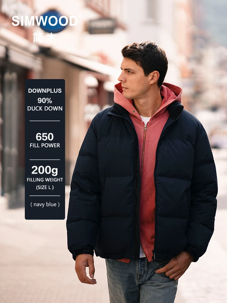 SIMWOOD 2024 Winter New Oversize 90% White Duck Down Coats Men Warm Comfortable Down Puffer Jackets