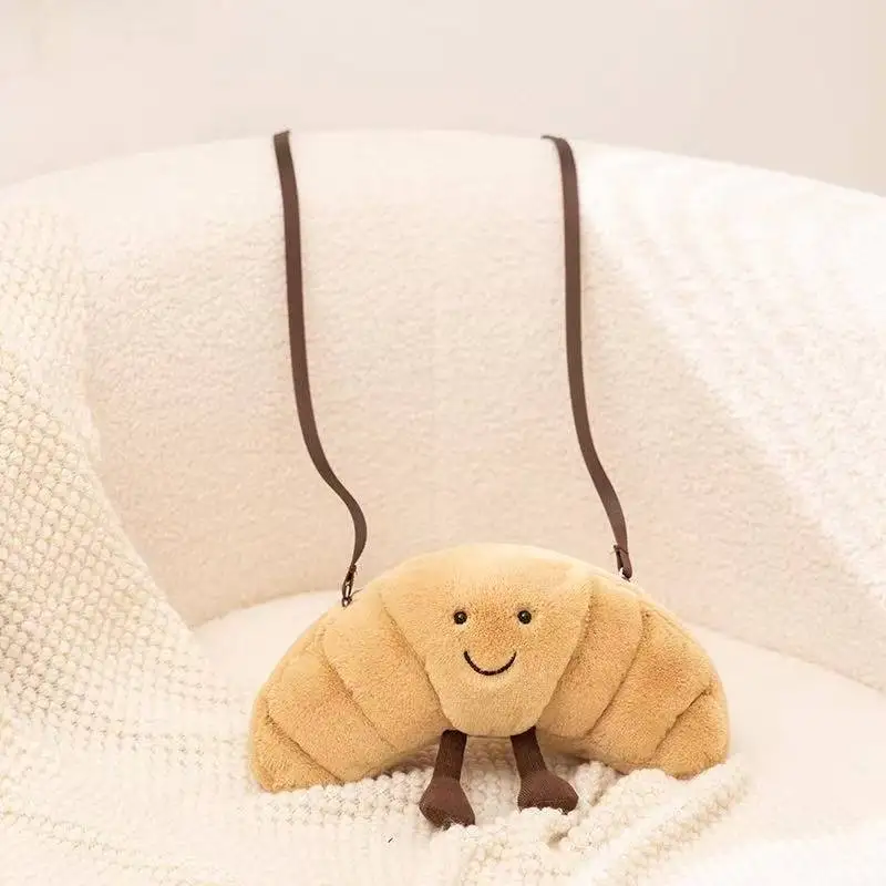 Najnowszy kroissant JC w torbie na kubek, kawaii pluszowa zabawka, lalka, kreskówka, anime, uroczy prezent urodzinowy dla dzieci, zabawna lalka.