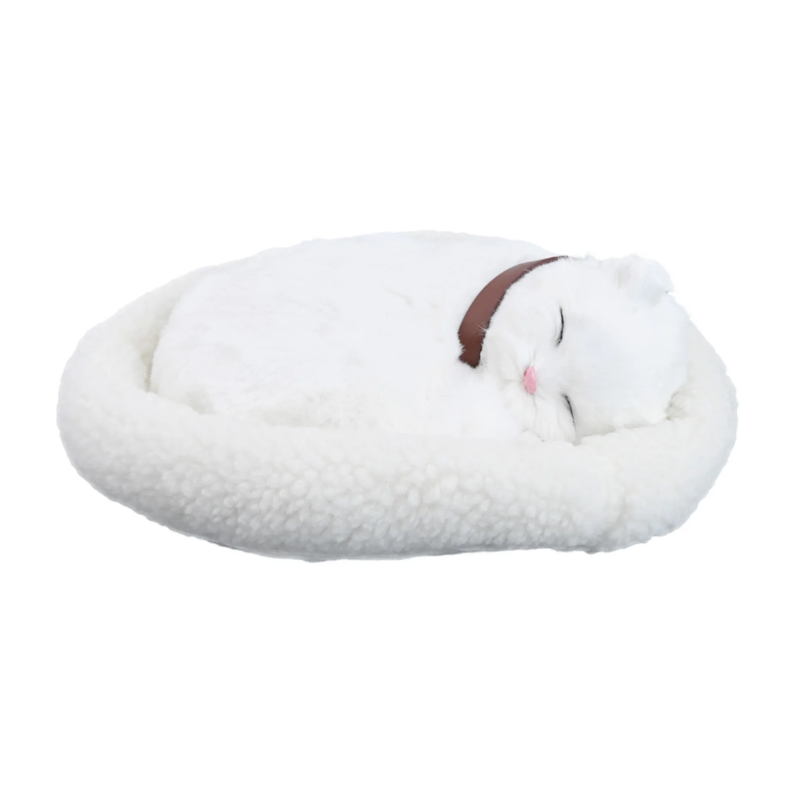 Electronic Breathing Cat Plush Toy with Soft Stuffed Body for Room Decoration Car Accessory and Interactive for educational Use