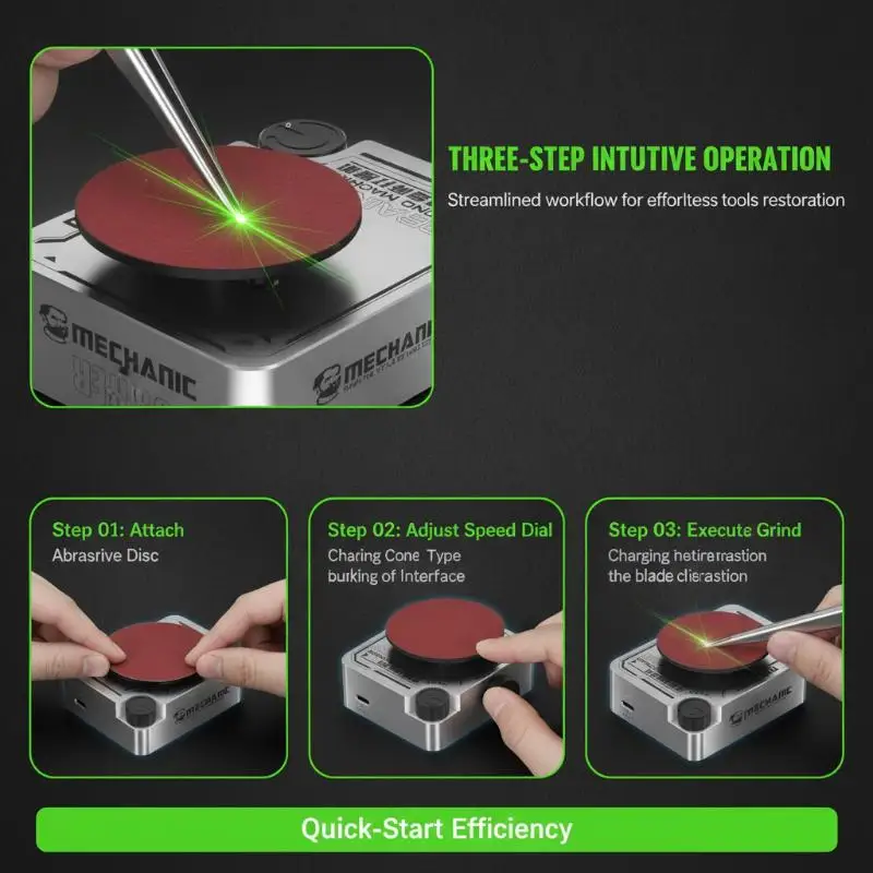 MECHANIC REST-1 Tweezers Grinding Machine 10000RPM High Precision Polishing Tool with 50mm Sandpaper for Workshop Repair Use