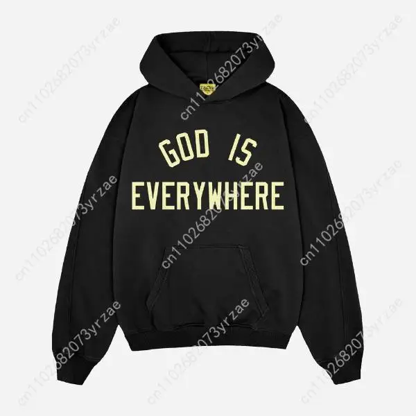 

God Is Everywhere Retro Wash Hoodie Super Soft Sweatshirt Men Women Pullover Fashion Comfortable Hoodies Breathable Vintage Tops