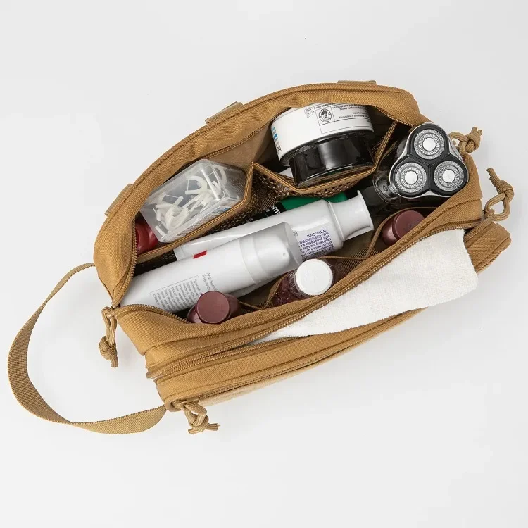Reise-Duschhygiene-Tasche zum Aufhängen, Dopp Kit, Taktische Rasier-Tasche für Herren und Damen, Mini Molle Anhänge-Werkzeugtasche, Outdoor Toilettenartikel Aufbewahrungstasche – Detail 9