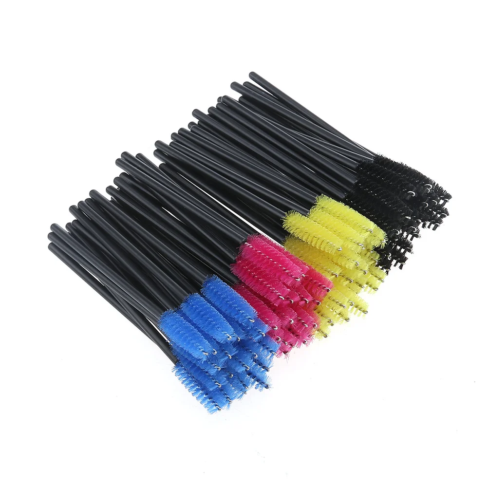 Brosses à cils jetables, manche en plastique, poils en Nylon doux et Dense pour Application de cils, Mascara de maquillage, 200 pièces