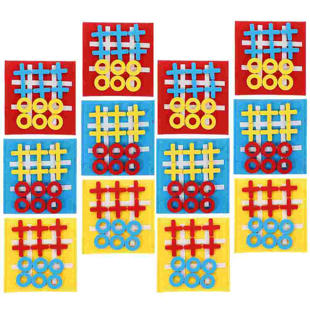 

12 Pcs Children's Board Games Party Favors Interactive Ticktacktoe Toys Kids Table Ticktacktoe-type