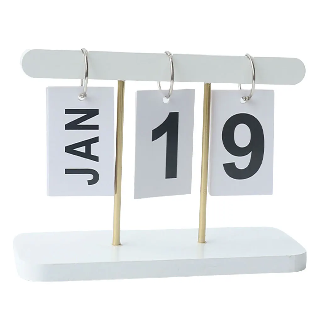 Вечный флип-календарь, деревянный настольный календарь, деревенский винтажный дизайн, многоразовый переменник даты для офиса, дома, украшение столешницы