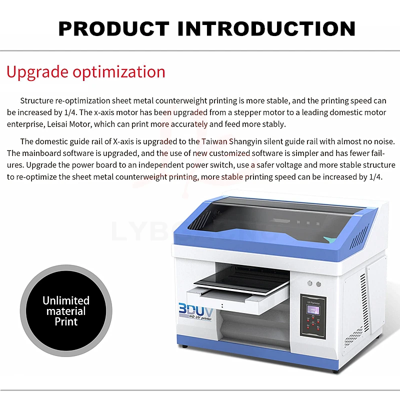 LY 3060 220V 110V Full Automatic Flatbed Photo UV DTG Inkjet Printer Machine USB Infrared Ray Measure
