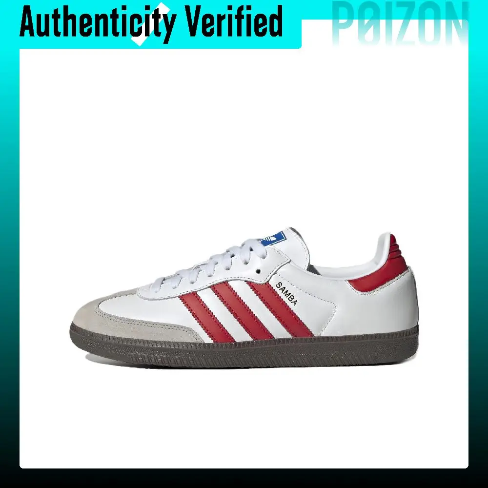 Adidas Originals SAMBA OG Low top German Army Trainers Unisex White Red IG1025
