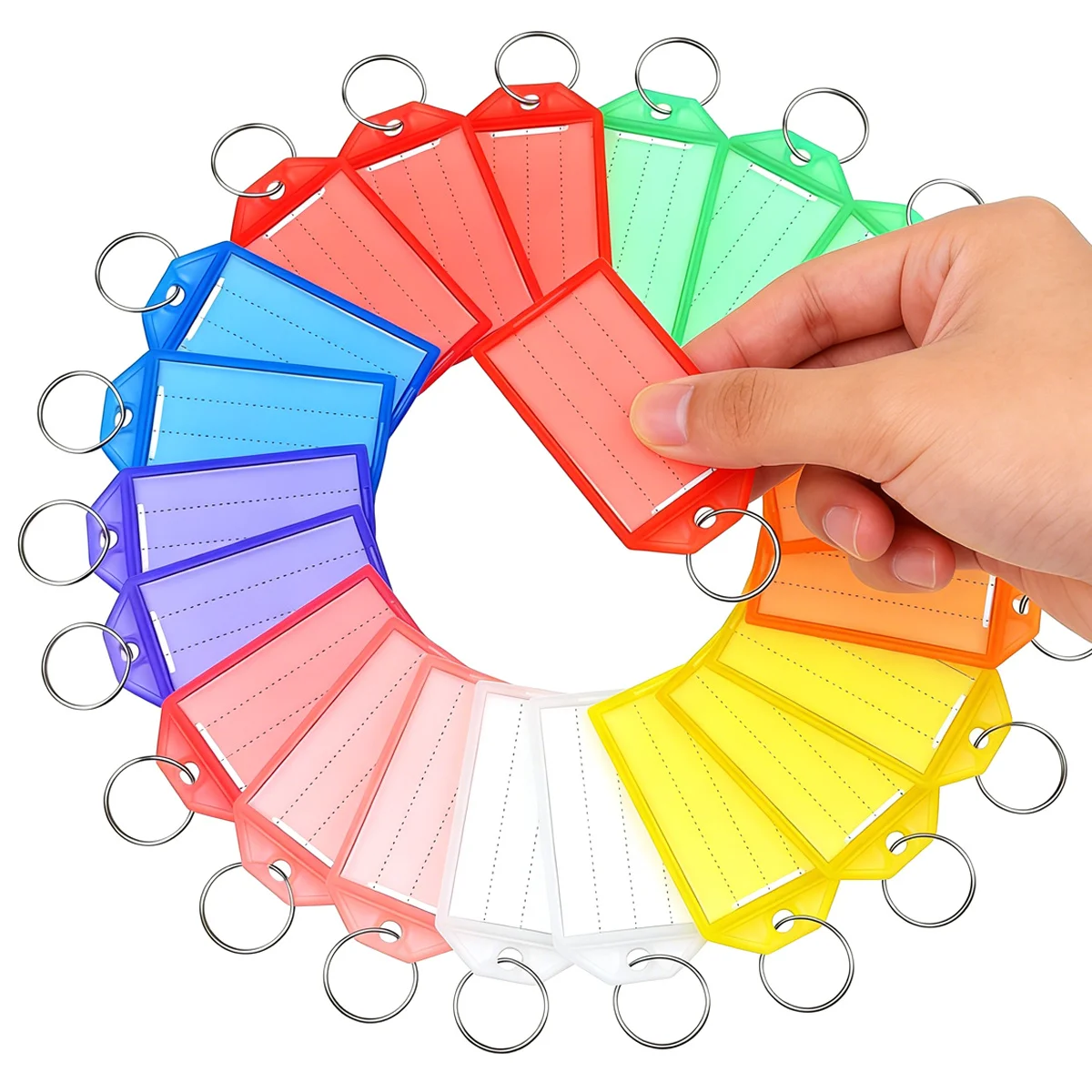 12/24/36/48Pcs Transparent Flap Key Tags, Plastic Luggage ID Labels for Keys Travel ZSY