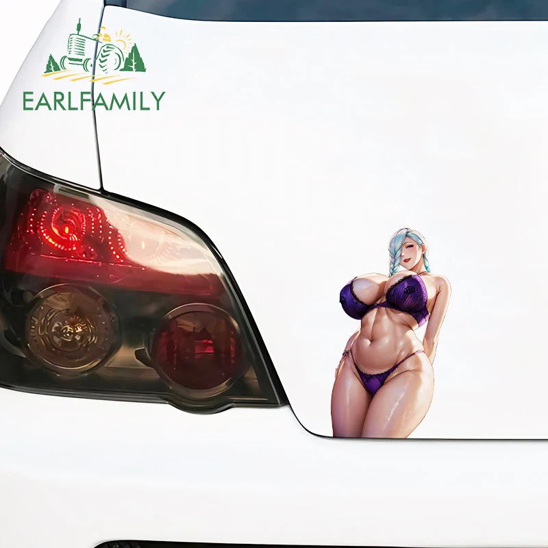 EARLFAMILY Meimei 슬랩 큰 엉덩이 자동차 스티커, NSFW 비닐 크리에이티브, 스케이트보드 오토바이 데칼, RV JDM 장식, 13cm X 10.7cm