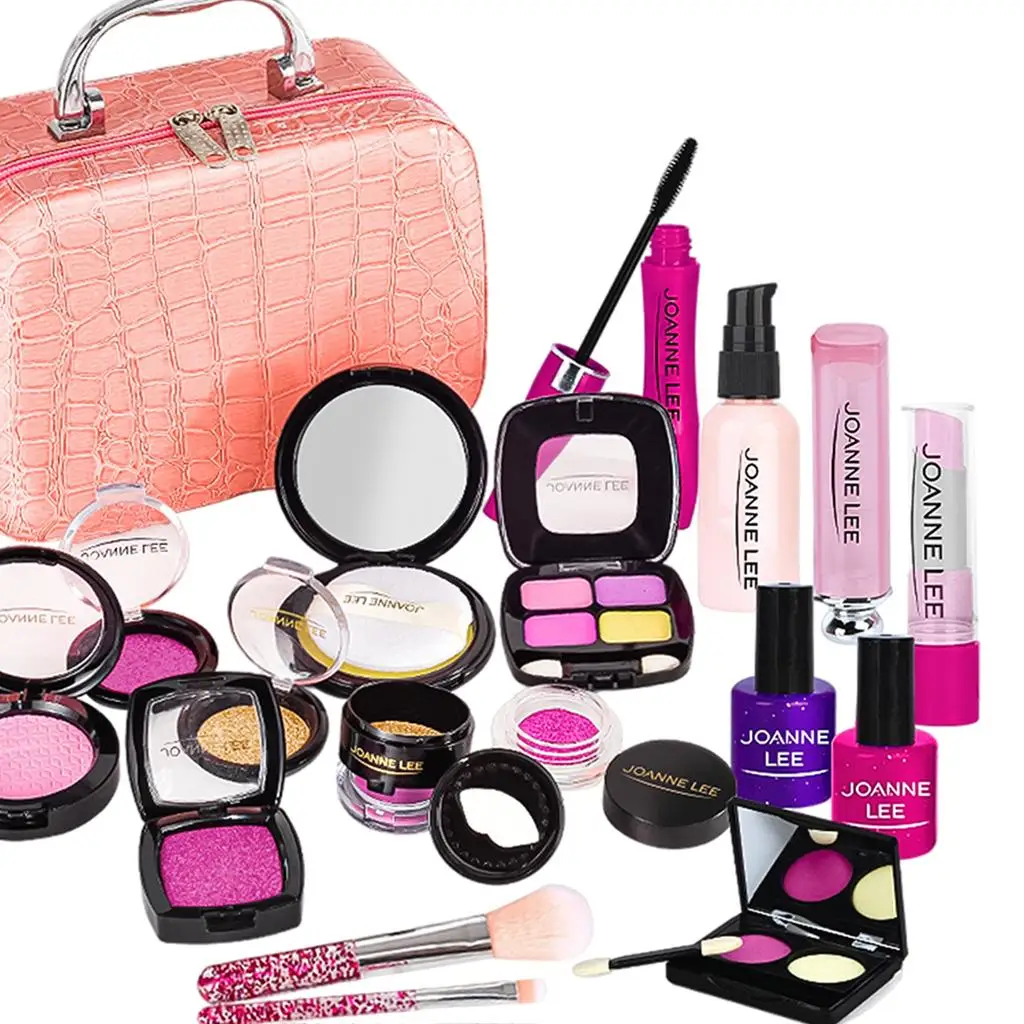 

Toddler Kids Makeup Set with Cosmetic Bag Pretend toys Girls Birthday Gift
