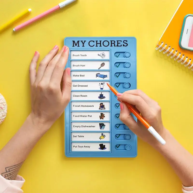 Chork Chart Klusjes Checklist Task Board Daily Chork Met Vervangend Karton Voor Kinderen Rv Dagelijkse Routine Koelkast