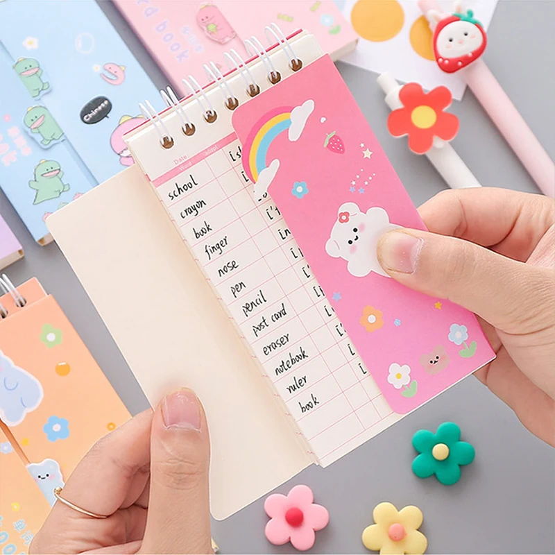 80 Sheets Kawaii Cute Portable Foreign Languages Word Book Vocabulary Memory Study Notebook School Stationery Student Supplies