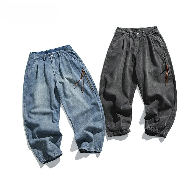 

Trendy Bla Straight Leg Casual Wide Leg Long Pants Loose Fit Men's Jeans Spring Autumn New Arrival Faionable Casual Trousers
